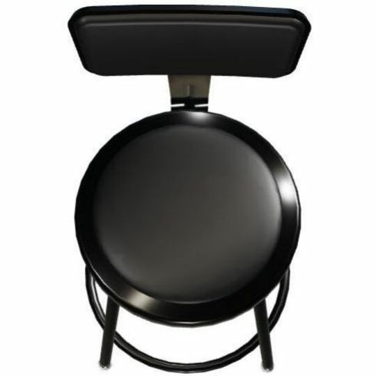 NPS® 19"-27" Height Adjustable Heavy Duty Vinyl Padded Steel Stool with Backrest, Surface Color: Black, Frame Color: Black