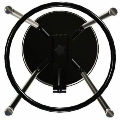 NPS® 19"-27" Height Adjustable Heavy Duty Vinyl Padded Steel Stool with Backrest, Surface Color: Black, Frame Color: Black