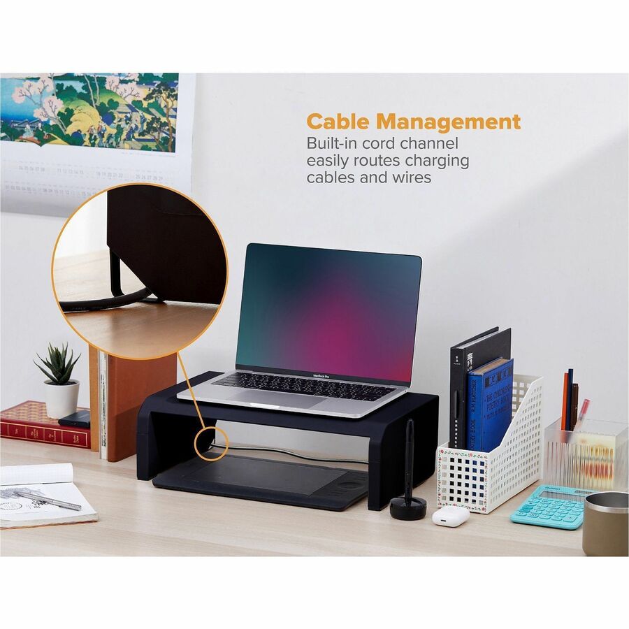 Bostitch Konnect Adjustable Monitor Stand, Black, Supports Up to 30" Screen, 25 lb Load Capacity, 1 Each