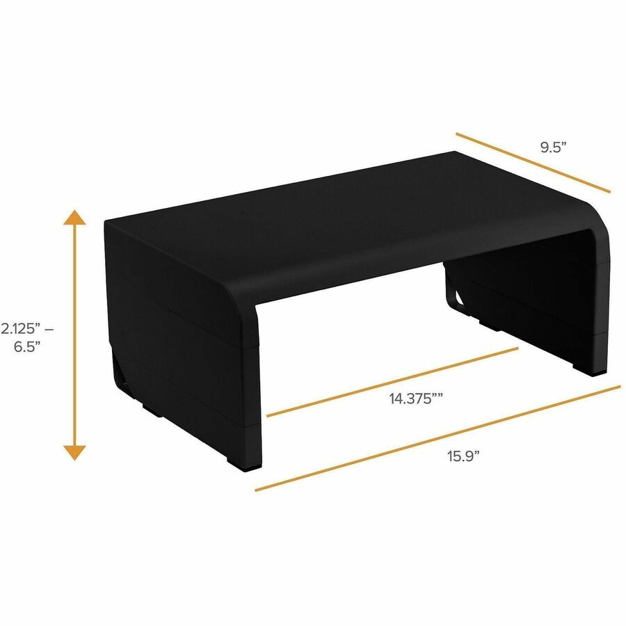 Bostitch Konnect Adjustable Monitor Stand, Black, Supports Up to 30" Screen, 25 lb Load Capacity, 1 Each