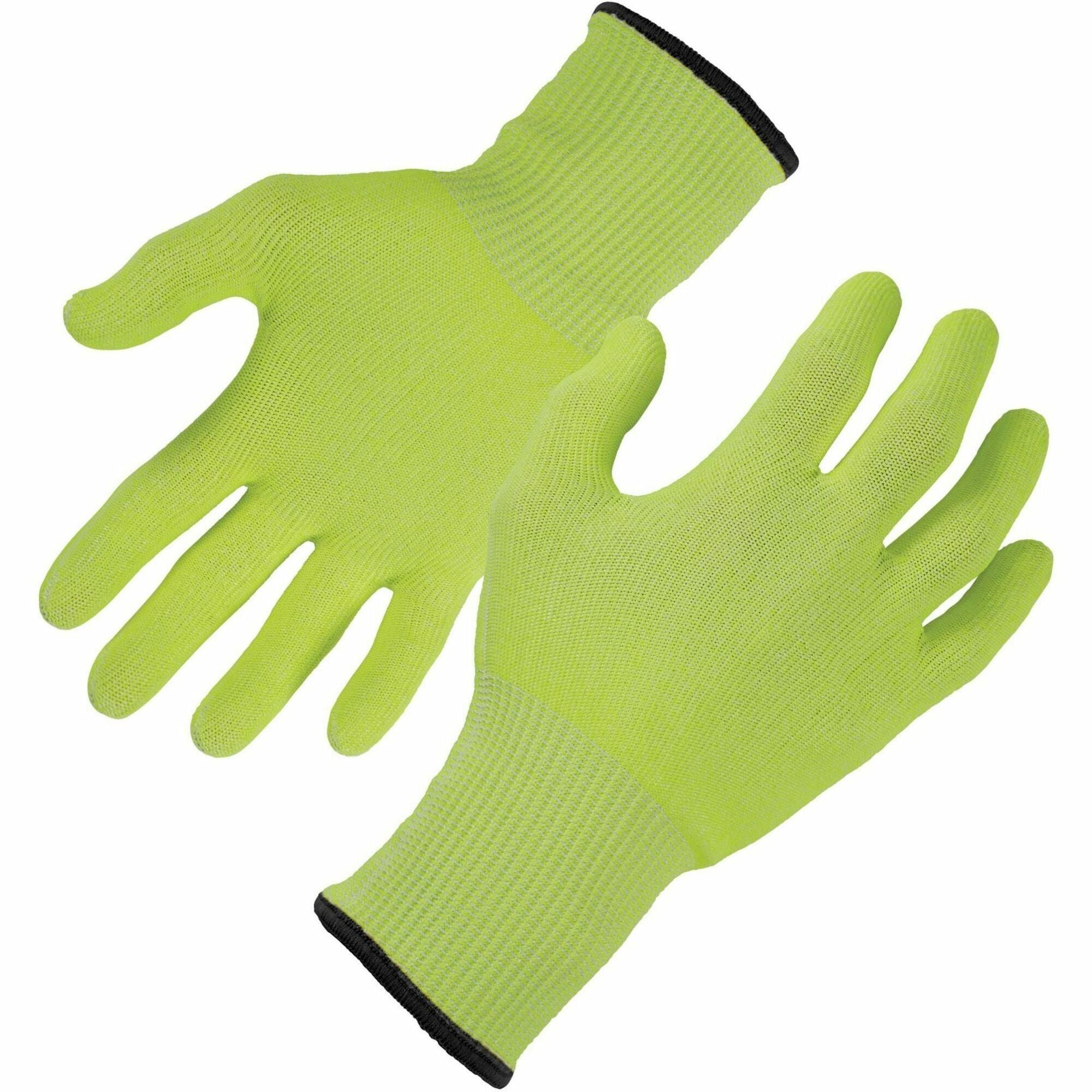 Ergodyne 7040 Cut-Resistant Food-Grade Gloves, X-Large, Lime, 6.50" Length, HPPE Fiber, ANSI A4, EN388 Level 5, Breathable, Lightweight, High Visibility, 2 Pairs