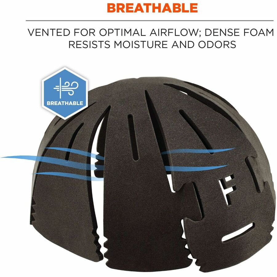 Bump, Scrape, Bruise Protection - Soft Foam - Black - Vented, Ultra-lightweight, Comfortable, Breathable - 1 Each