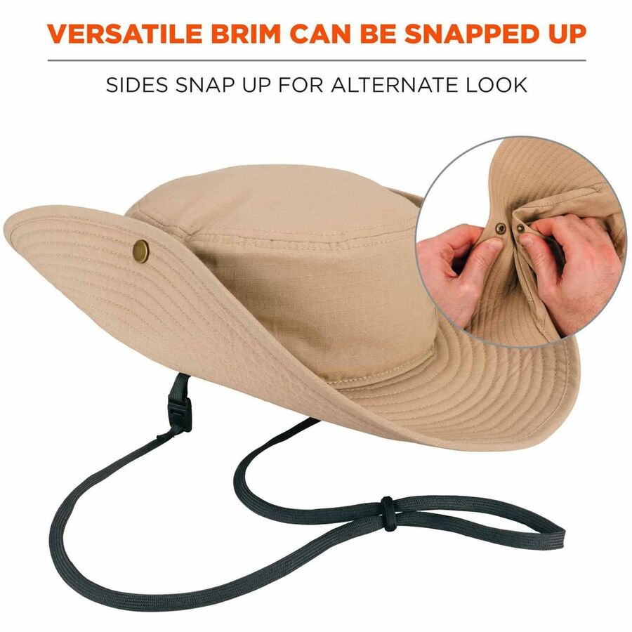 Ergodyne 8936 Lightweight Ranger Hat, Large/Extra Large, Khaki, Polyester/Cotton, 1 Each