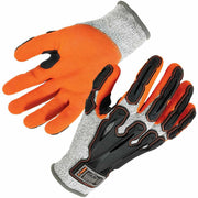 Ergodyne ProFlex 922CR Dorsal Cut-Resistant Gloves, Large, 6.25" Length, Nitrile Coating, Gray, HPPE/Nylon Spandex, Impact & Abrasion Resistant, Superior Grip, High Visibility, 2 Pairs