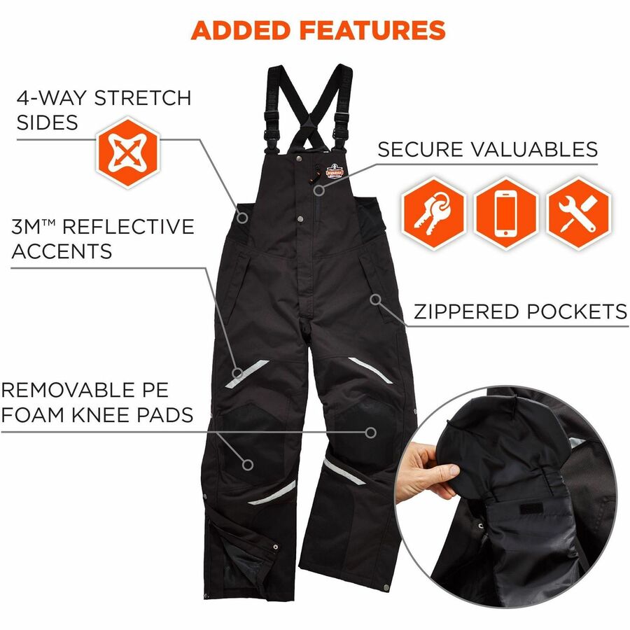 Bib Overall - 4XL - Black - 1600D Nylon, 500D Nylon, Nylon