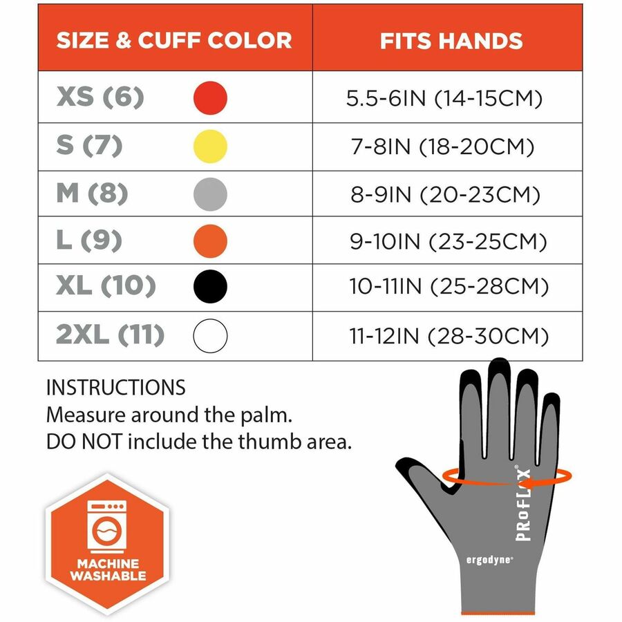 Ergodyne ProFlex 7072 Nitrile-Coated Cut-Resistant Gloves, Medium, Gray, ANSI A7, 18-Gauge, Dual Layer, Machine Washable, Non-slip, Breathable, 2 Pairs per Pack