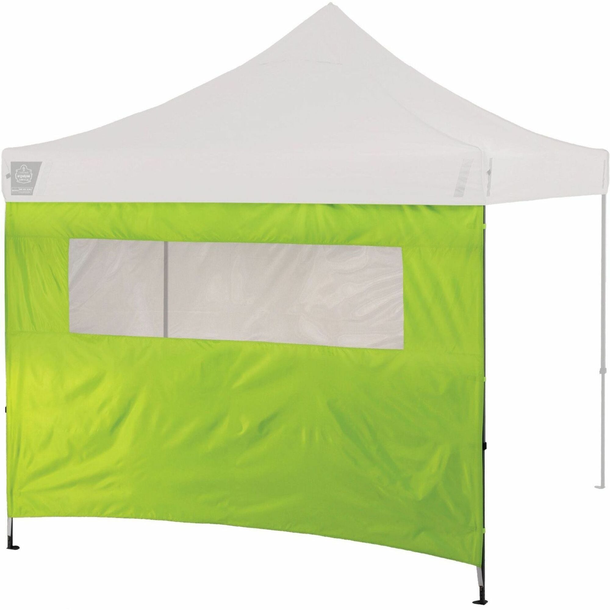 Ergodyne Shax 6092 Heavy-Duty Tent Sidewall with Mesh Window, Water Repellent, Lime, 1 Each