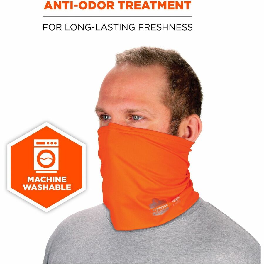 Ergodyne Chill-Its 6489 2-Layer Cooling Multi-Band, Small/Medium, Orange, Polyester/Microfiber/Spandex, 1 Each