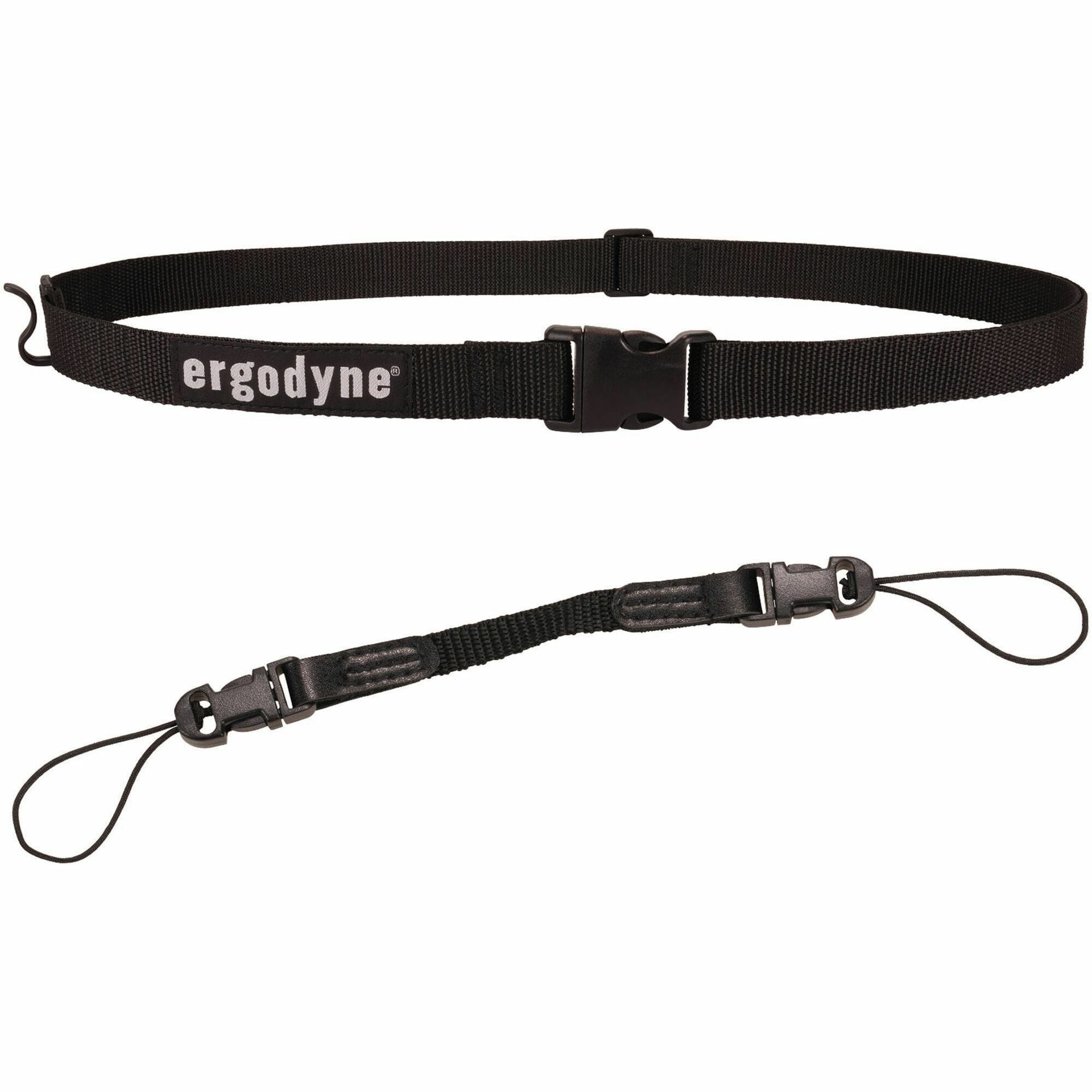 Ergodyne 3135 Barcode Scanner Belt + Hook, Adjustable, Small (S), Buckle Attachment, Black Polyester, 1 Each
