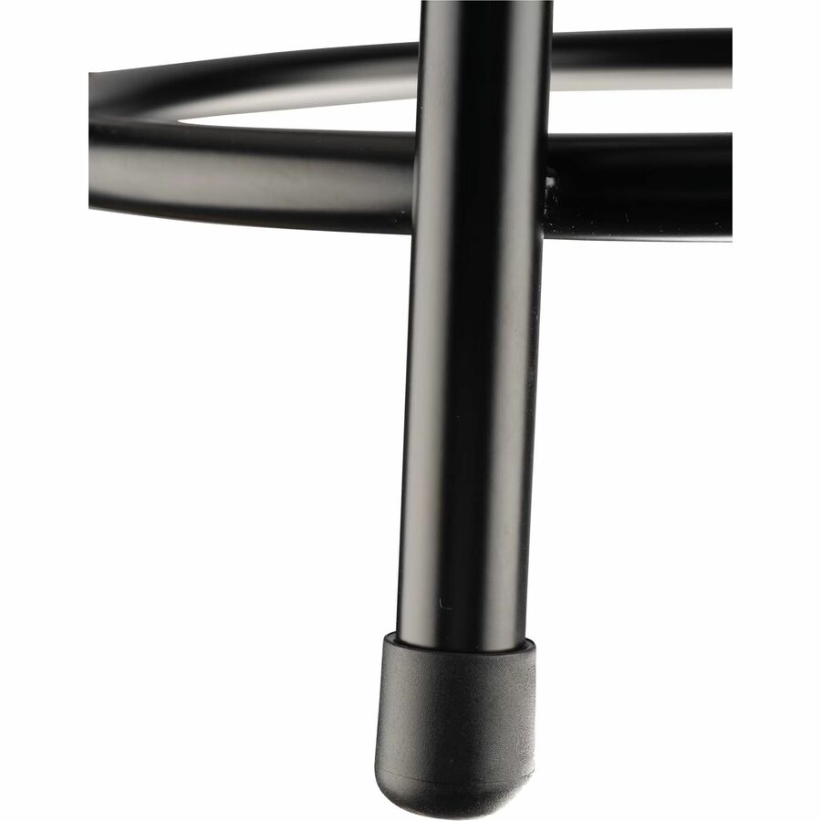 NPS® 24" Heavy Duty Vinyl Padded Steel Stool with Backrest, Surface Color: Black, Frame Color: Black