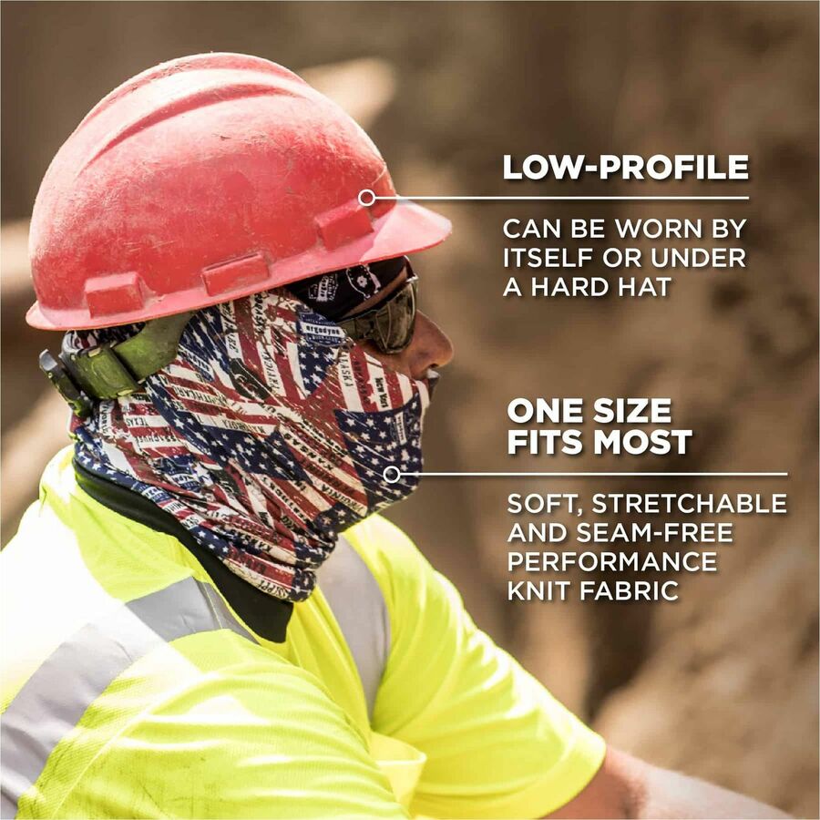 Ergodyne 6485 Multi-Band Face Cover, Lime, Fabric/Polyester, One Size, 1 Each
