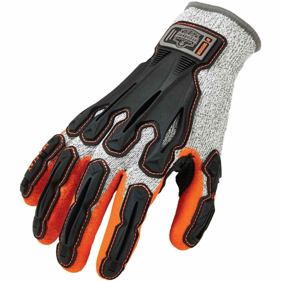 Ergodyne ProFlex 922CR Dorsal Cut-Resistant Gloves, XXL, 6.25" Length, Nitrile Coated, Gray, HPPE/Nylon Spandex, Impact & Abrasion Resistant, Superior Grip, High Visibility, 2 Pairs