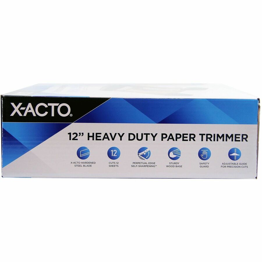 12 Sheet Cutting Capacity - Steel Blade - 12" Cutting Length x 12" Width x 12" Length - Heavy Duty, Textured Grip, Sturdy, Self-sharpening Blade - Wood - Brown - 1 Box