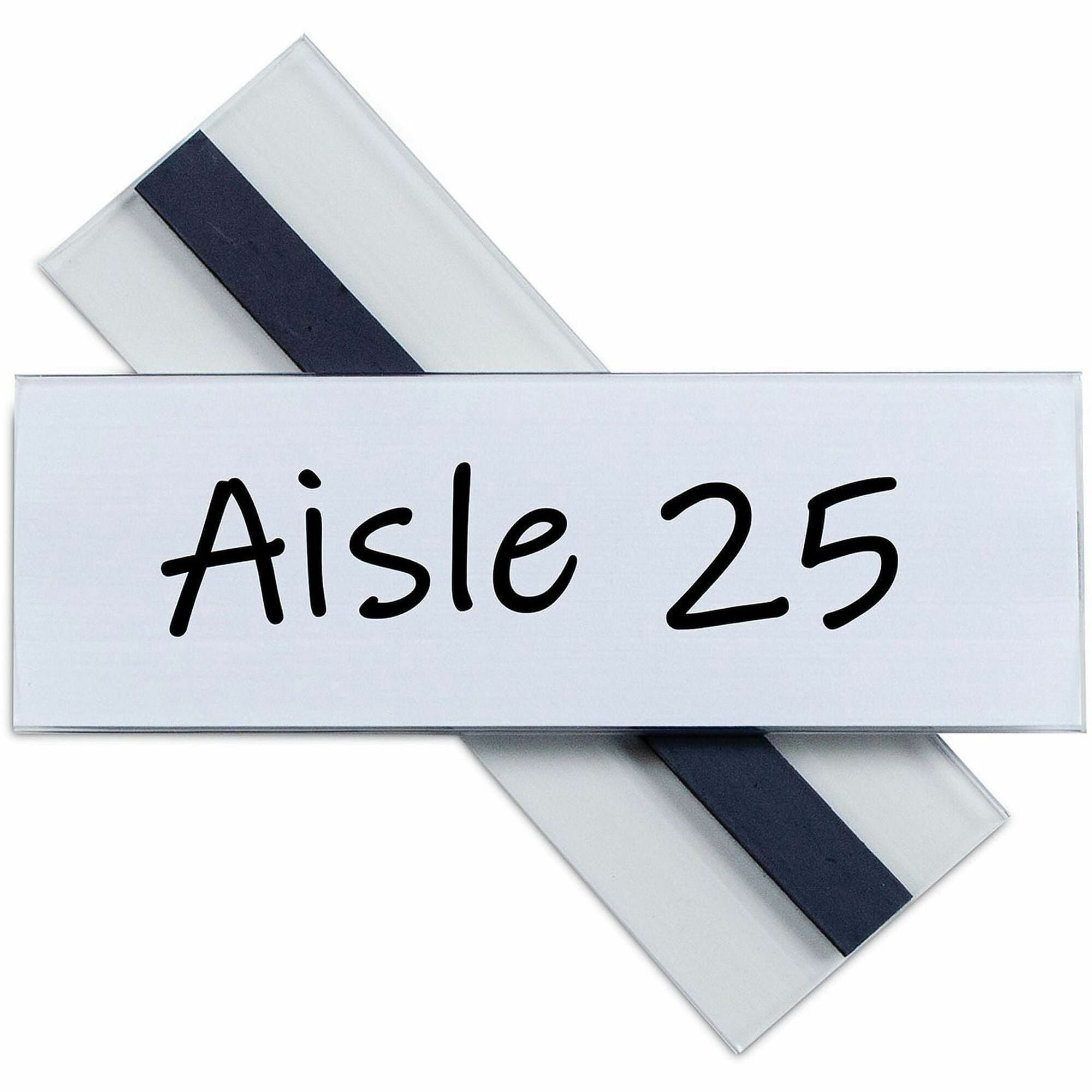 C-Line Label Holder, Plastic, Clear, Magnetic, Side-loading, 10/Pack