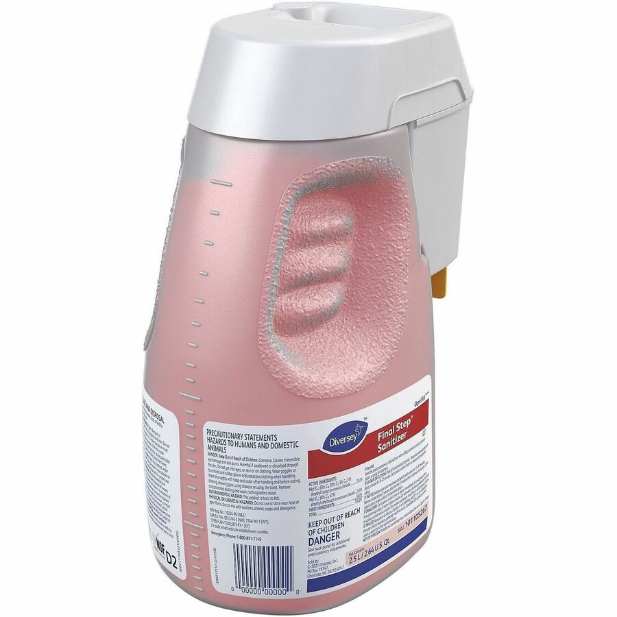 Suma Final Step Sanitizer Concentrate Liquid, 84.5 fl oz (2.6 quart), Quaternary Scent, 7 pH, Rinse-free, Kosher, Red, 1 Carton
