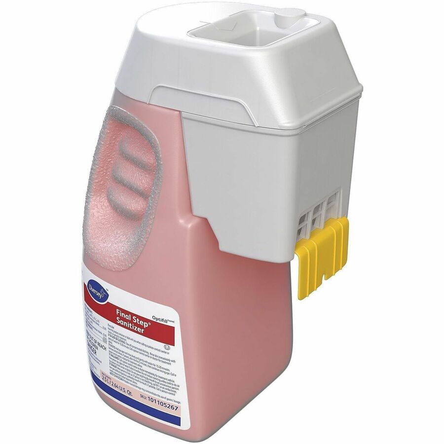 Suma Final Step Sanitizer Concentrate Liquid, 84.5 fl oz (2.6 quart), Quaternary Scent, 7 pH, Rinse-free, Kosher, Red, 1 Carton