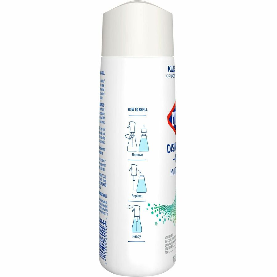 Clorox Disinfecting, Sanitizing & Antibacterial Mist Refill, Eucalyptus Peppermint Scent, Non-aerosol, Bleach-free, White, 16 fl oz, 1 Each