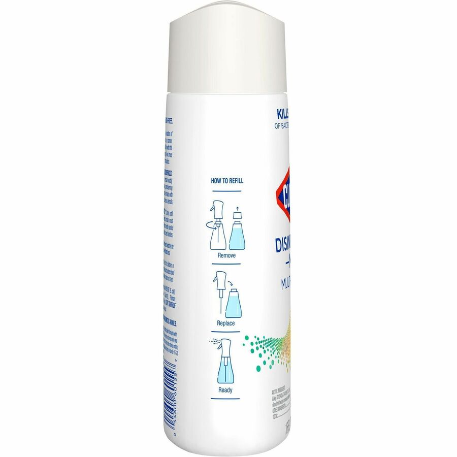 Clorox Disinfecting, Sanitizing & Antibacterial Mist Refill, Lemongrass Mandarin Scent, Non-aerosol, Bleach-free, White, 16 fl oz, 1 Each