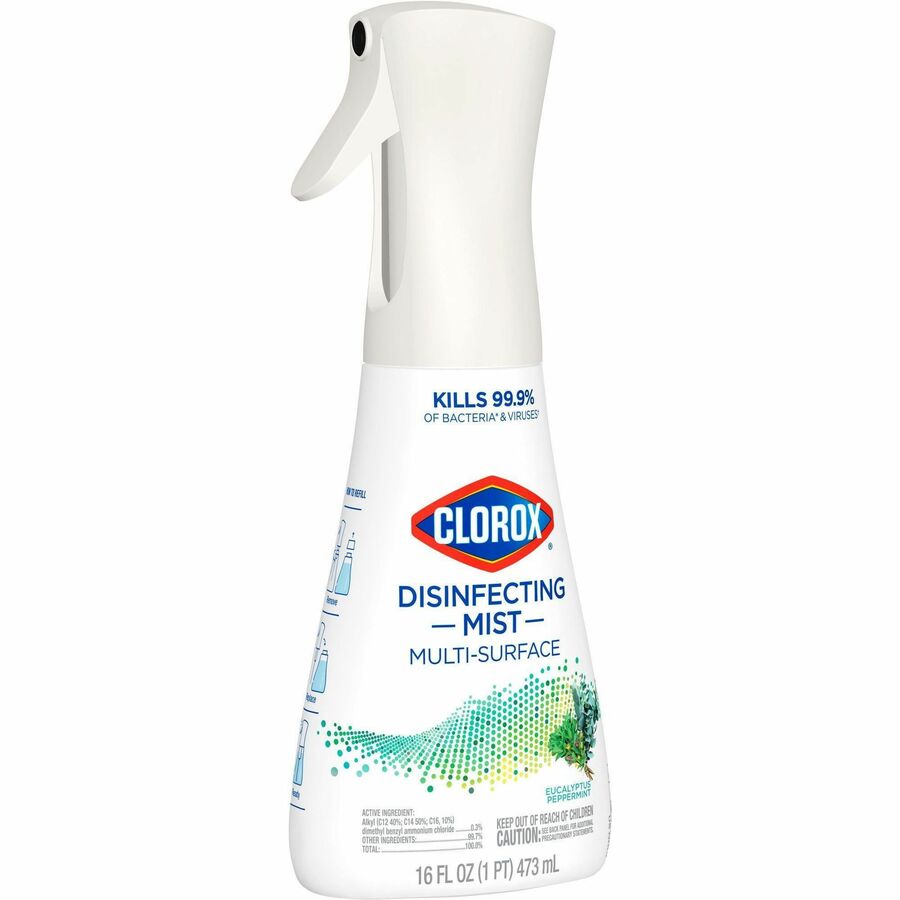 Clorox Disinfecting, Sanitizing & Antibacterial, Eucalyptus Peppermint Scent, Non-aerosol, Bleach-free, White, 16 fl oz, 1 Each