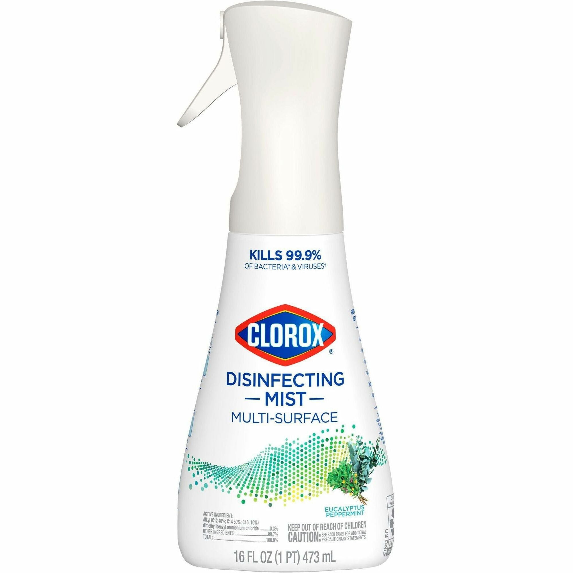 Clorox Disinfecting, Sanitizing & Antibacterial, Eucalyptus Peppermint Scent, Non-aerosol, Bleach-free, White, 16 fl oz, 1 Each