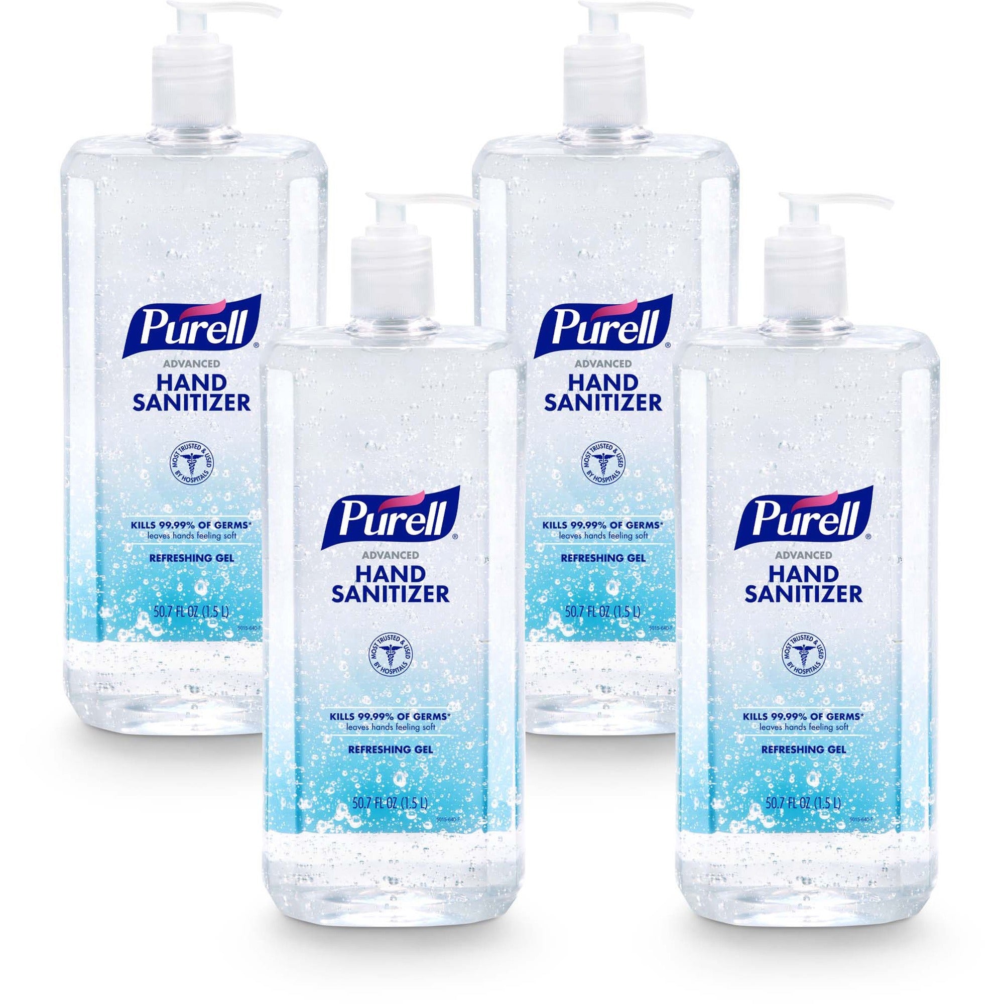 PURELL Advanced Hand Sanitizer Gel, 1.59 Quart Pump Bottle, Clear, Paraben-Free, Phthalate-Free, Preservative-Free, Anti-Irritant, 4/Carton