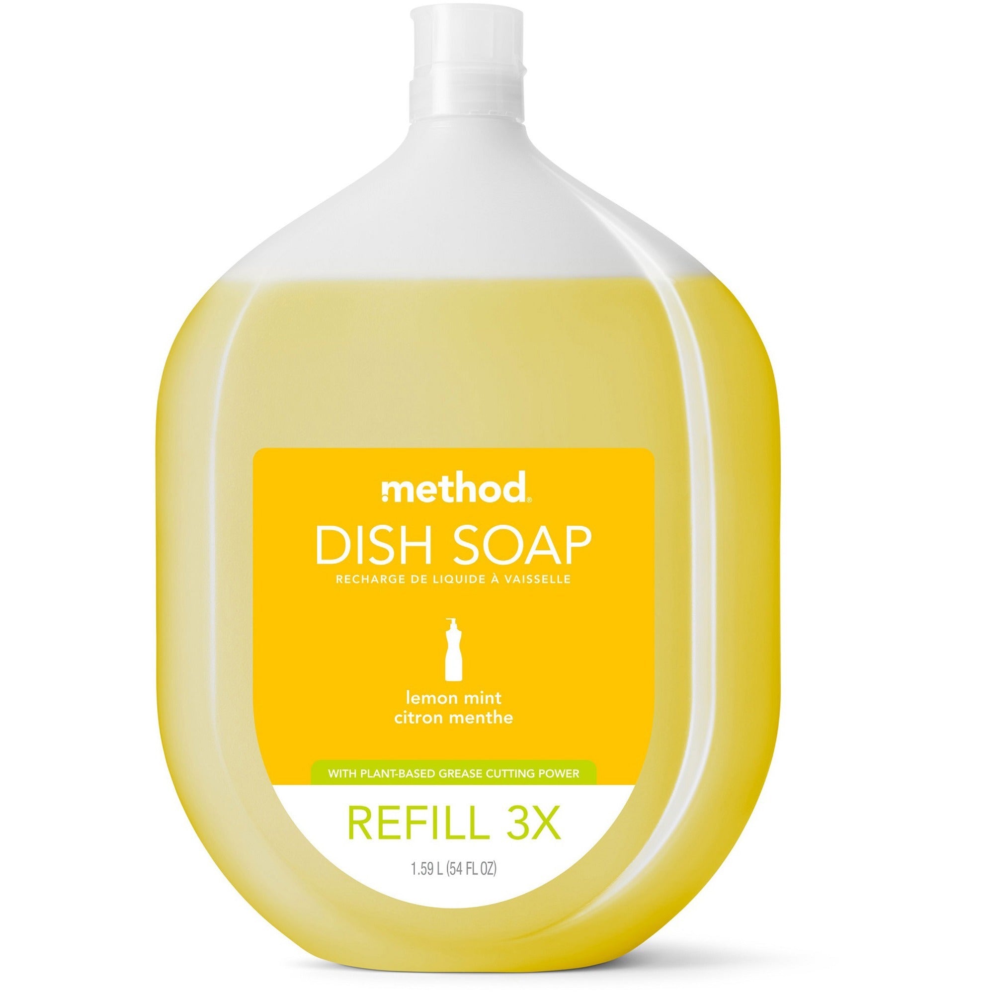 Method Dish Soap Refill, Lemon Mint Scent, Green, 54 fl oz, 1 Each