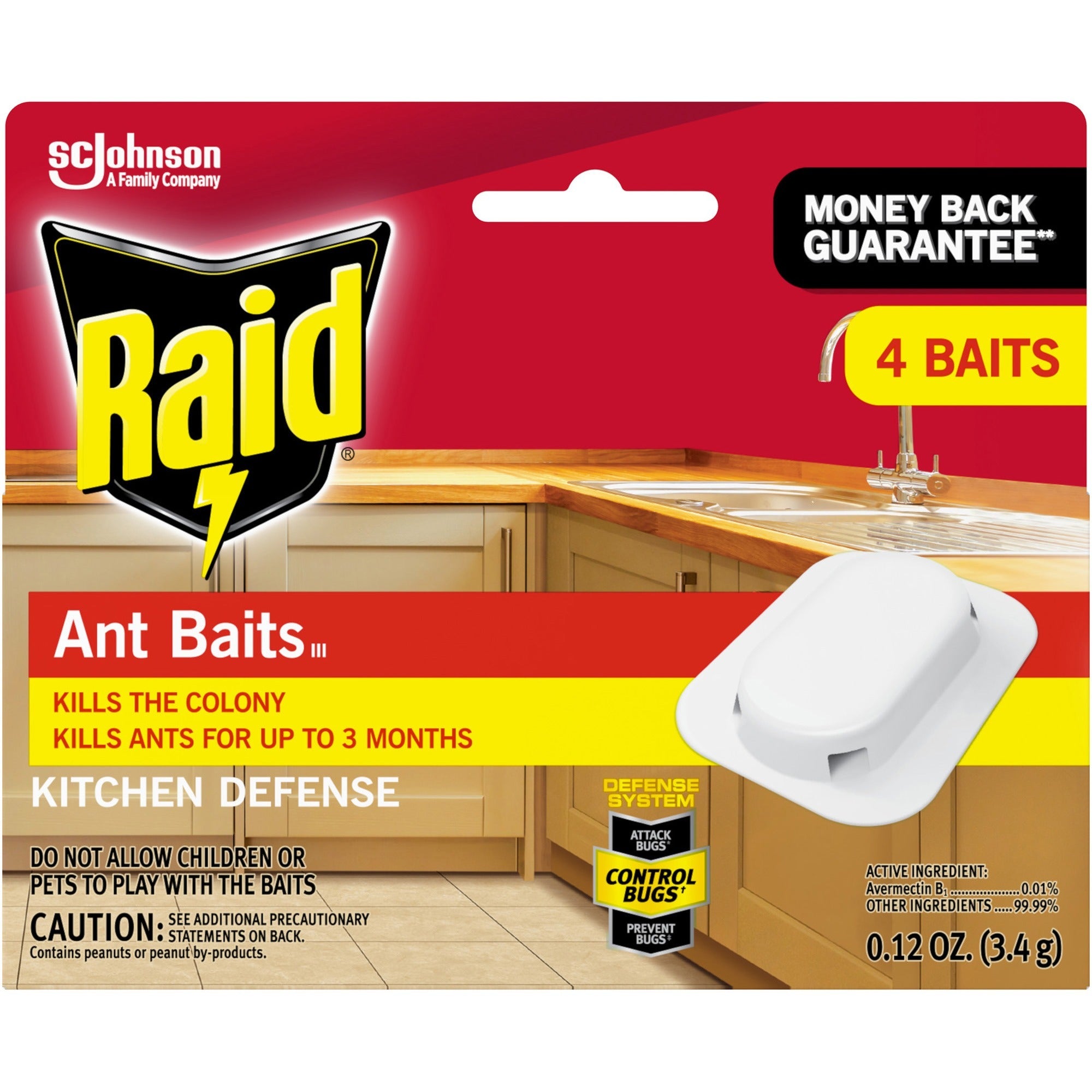 Raid Ant Baits, Red, 4 per Box