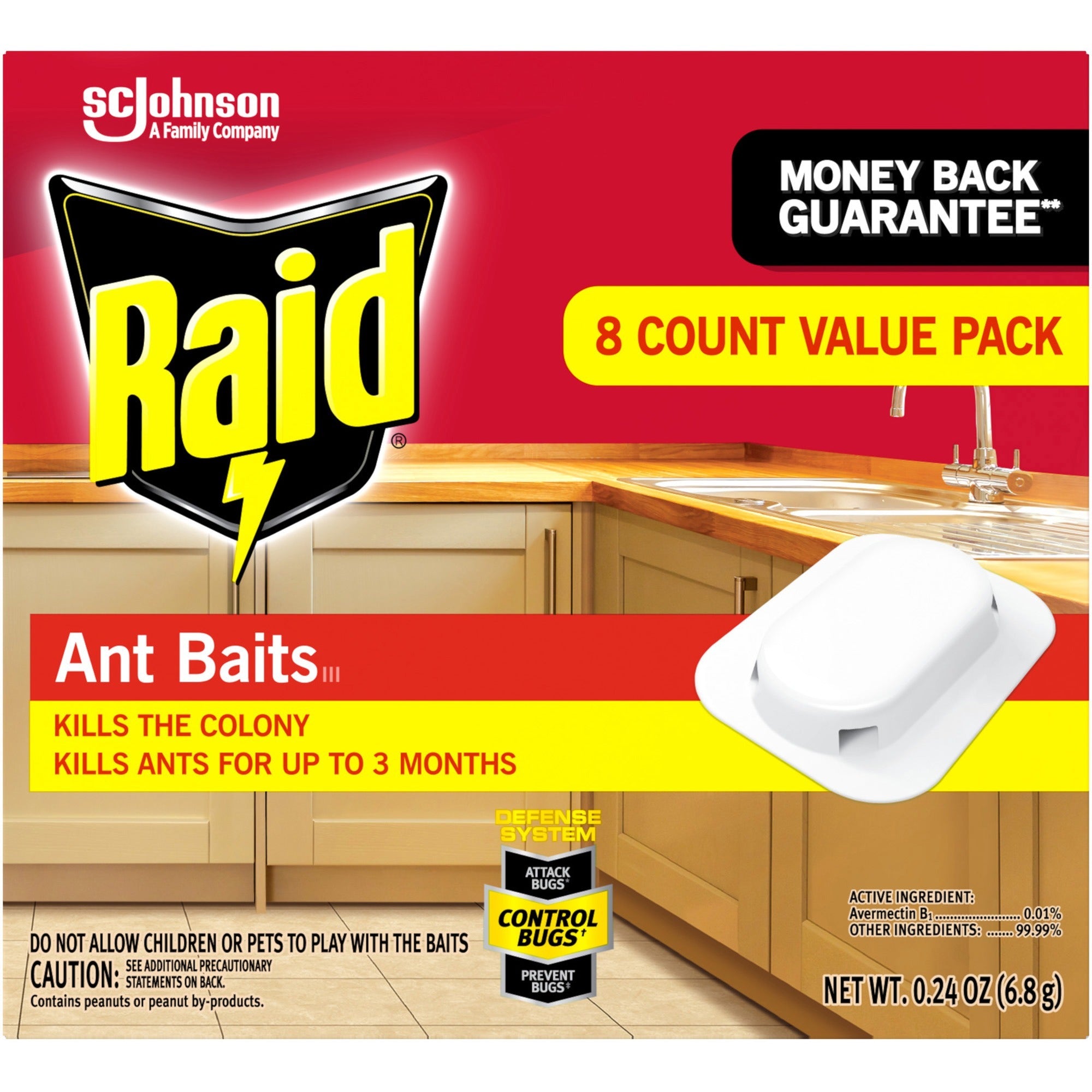 Raid Ant Baits, Red, 8 per Box