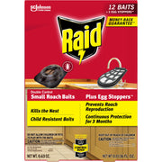 Raid Double Control Small Roach Baits, Red, 12 per Box