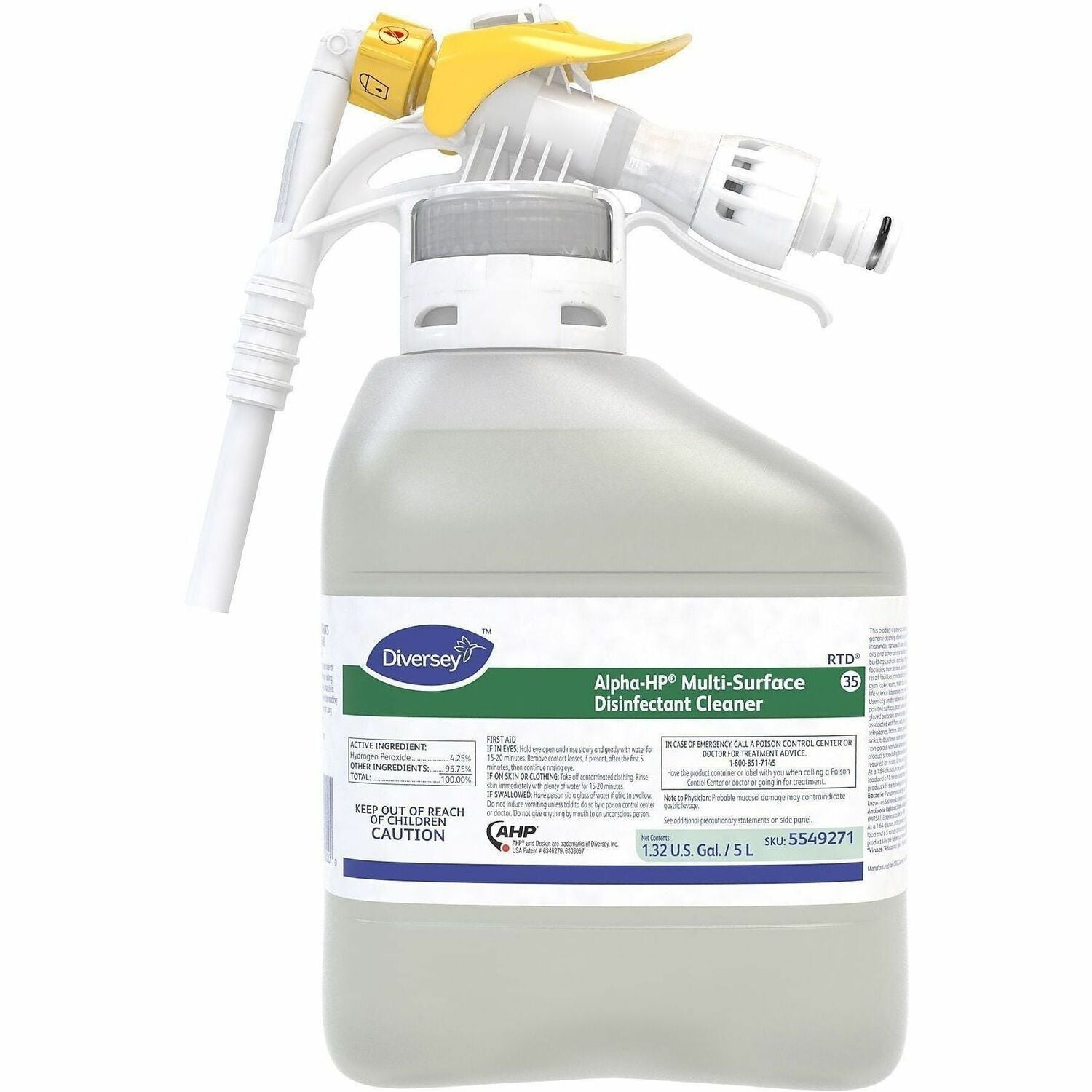 For Multi Surface - Liquid - 169.1 fl oz (5.3 quart) - Recommended For: Bacteria Remover, Virus Remover - Non-porous - Clear - 1 Carton