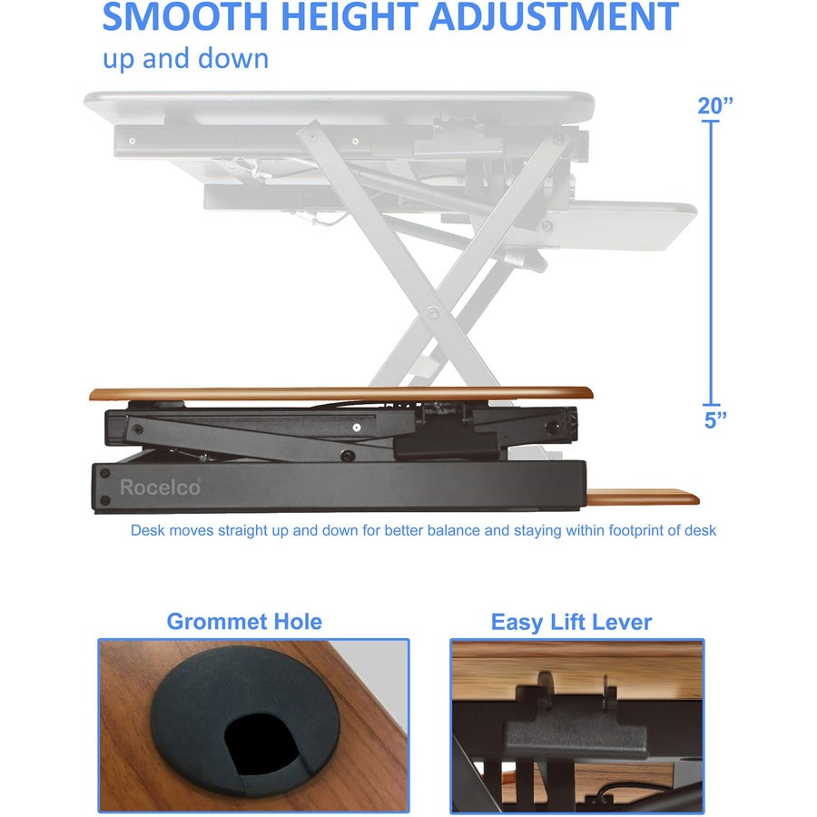 Rocelco DADR-46 46" Adjustable Desk Riser with EVR