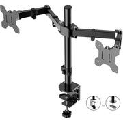 Rocelco RDM2 Desk Mount for LCD Monitor, LED Monitor, Display Stand - Black - Landscape/Portrait