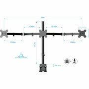 Rocelco RDM3 Desk Mount for LCD Monitor, LED Monitor, Display Stand - Black - Landscape/Portrait