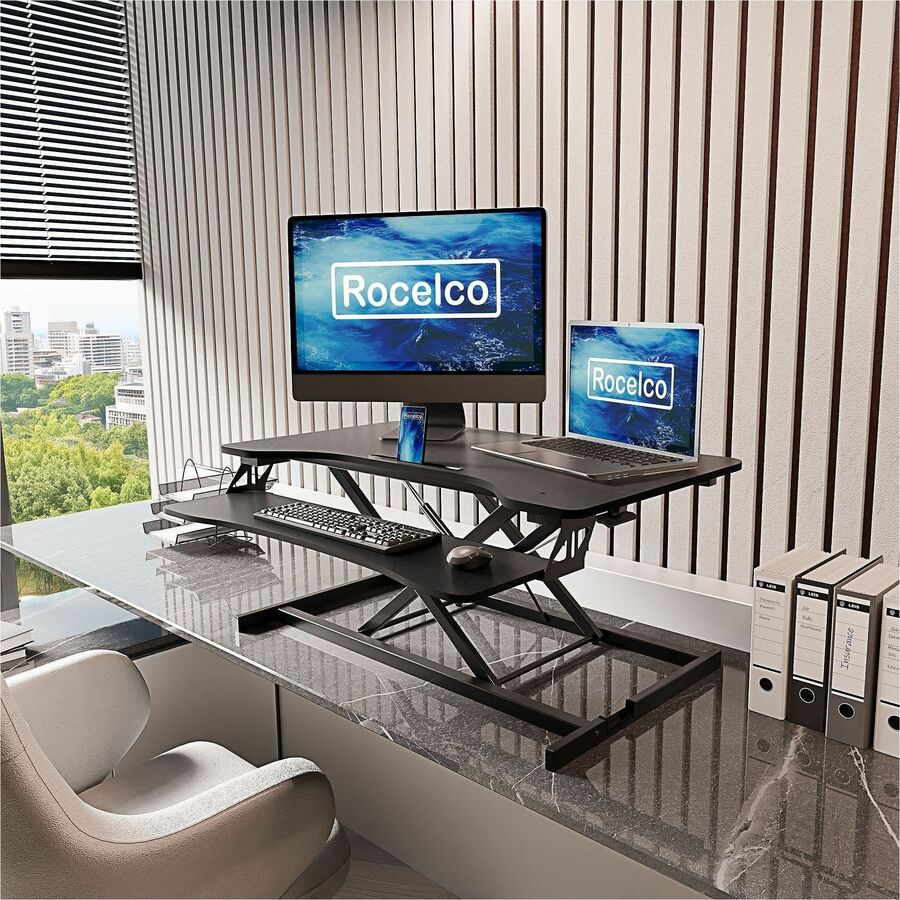 Rocelco VADR 31.5" Hi-Lift Adjustable Desk Riser