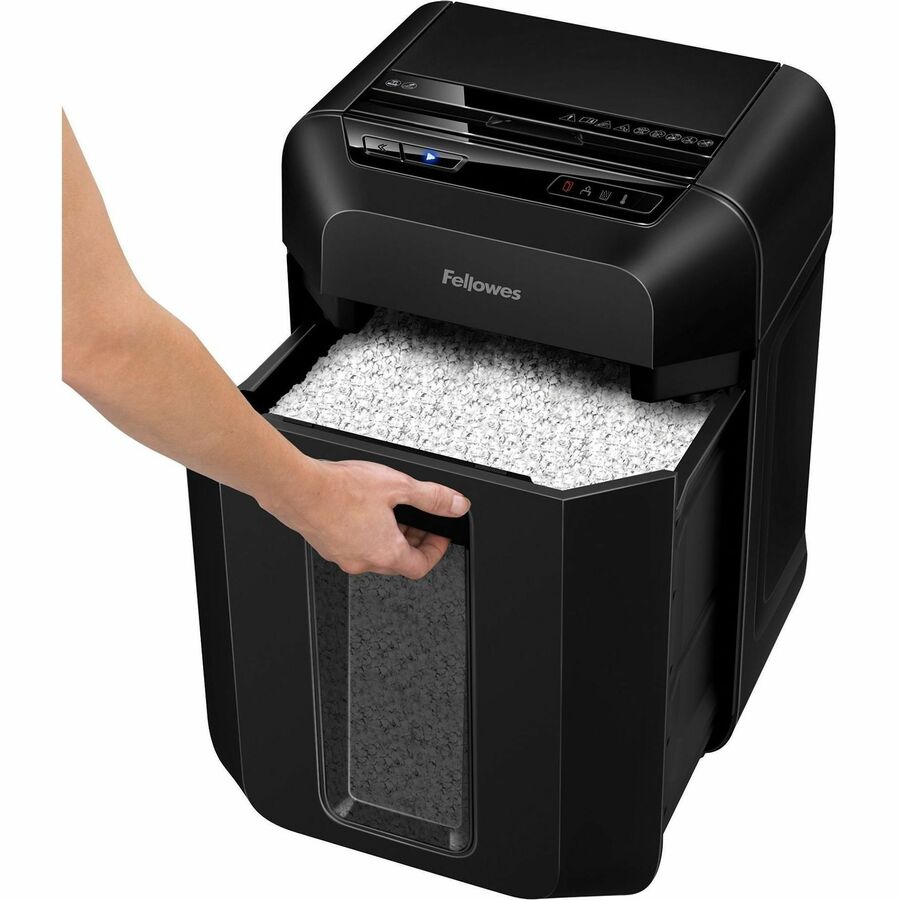 Continuous Shredder - Micro Cut - 10 Per Pass - for shredding Credit Card, Paper, Paper Clip, Staples - P-4 - 10 Minute Run Time - 4.50 gal Wastebin Capacity - Black