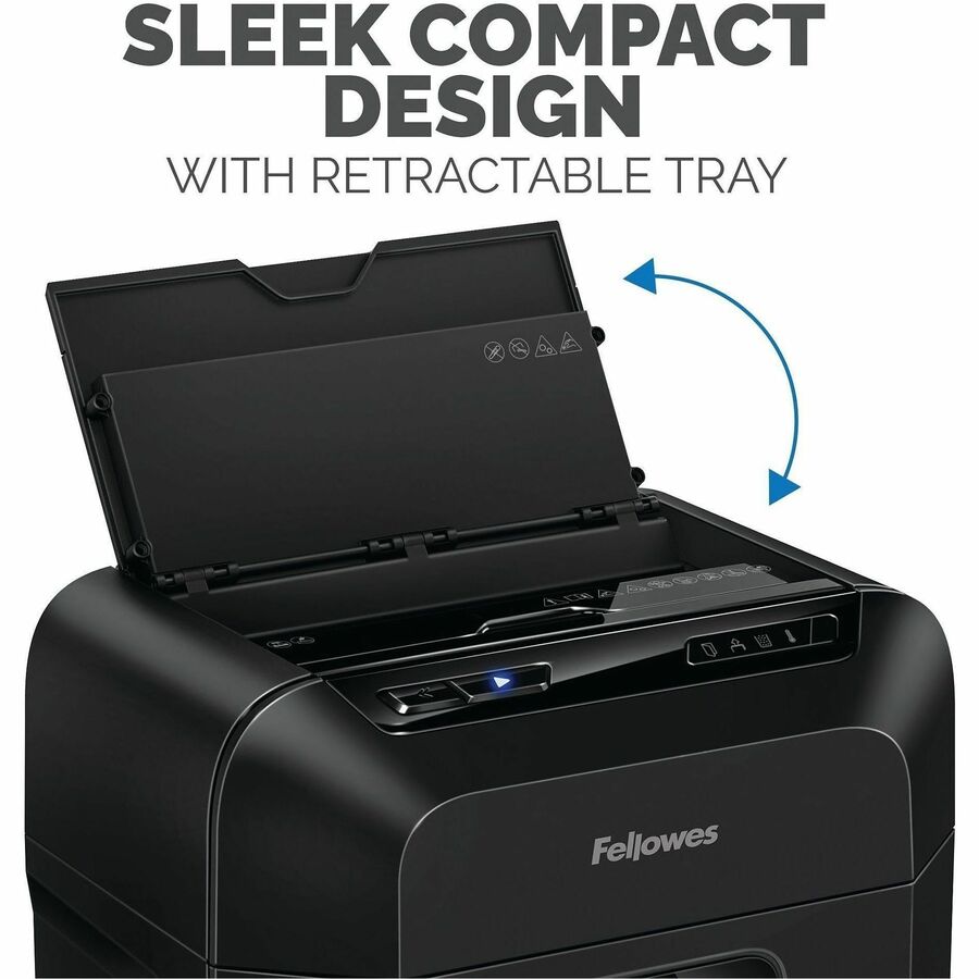 Continuous Shredder - Micro Cut - 10 Per Pass - for shredding Credit Card, Paper, Paper Clip, Staples - P-4 - 10 Minute Run Time - 4.50 gal Wastebin Capacity - Black