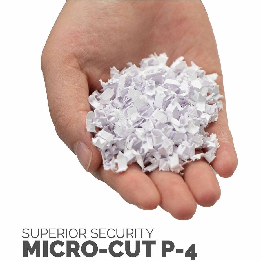 Continuous Shredder - Micro Cut - 10 Per Pass - for shredding Credit Card, Paper, Paper Clip, Staples - P-4 - 10 Minute Run Time - 4.50 gal Wastebin Capacity - Black