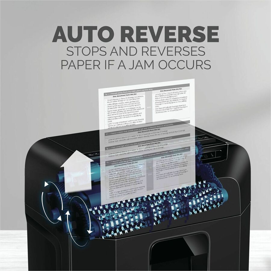 Continuous Shredder - Micro Cut - 10 Per Pass - for shredding Credit Card, Paper, Paper Clip, Staples - P-4 - 10 Minute Run Time - 4.50 gal Wastebin Capacity - Black