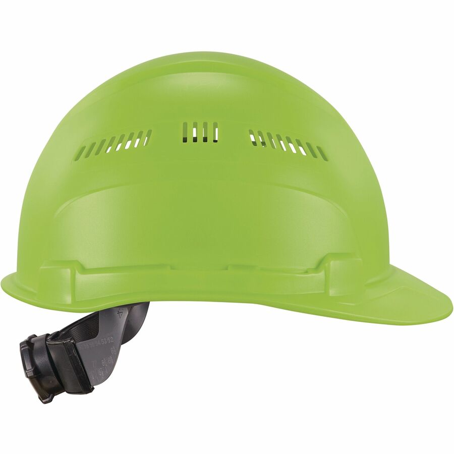 Ergodyne 8966 Lightweight Cap-Style Hard Hat, Lime, High-Density Polyethylene, Adjustable Ratchet, Ventilated, Sweatband, Anti-Impact, 6-Point Suspension, 1 Each