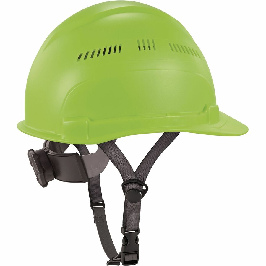Ergodyne 8966 Lightweight Cap-Style Hard Hat, Lime, High-Density Polyethylene, Adjustable Ratchet, Ventilated, Sweatband, Anti-Impact, 6-Point Suspension, 1 Each