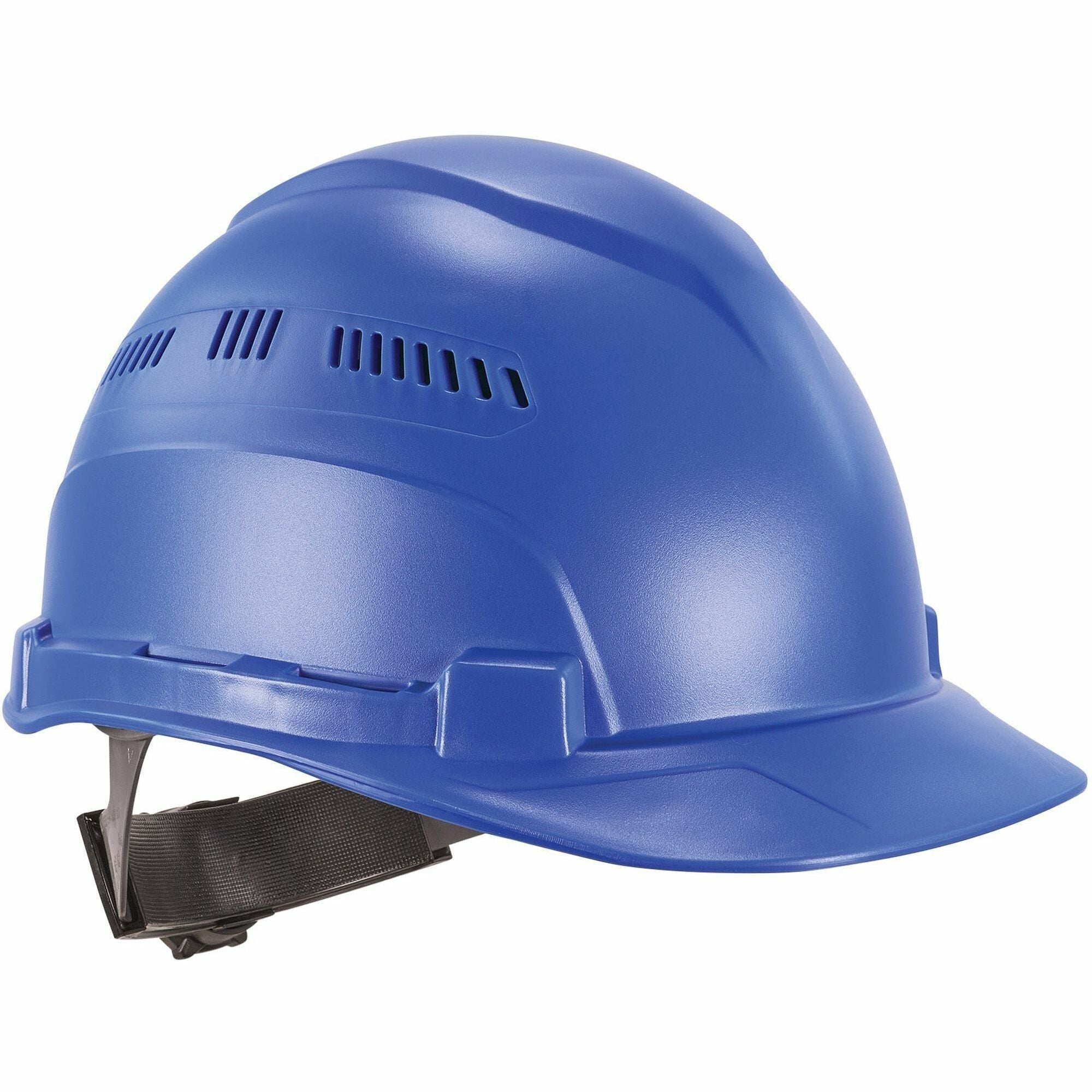 Ergodyne 8966 Lightweight Cap-Style Hard Hat, Blue, High-Density Polyethylene, Adjustable Ratchet, Ventilated, Sweatband, Anti-Impact, 6-Point Suspension, 1 Each