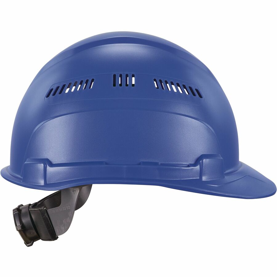 Ergodyne 8966 Lightweight Cap-Style Hard Hat, Blue, High-Density Polyethylene, Adjustable Ratchet, Ventilated, Sweatband, Anti-Impact, 6-Point Suspension, 1 Each