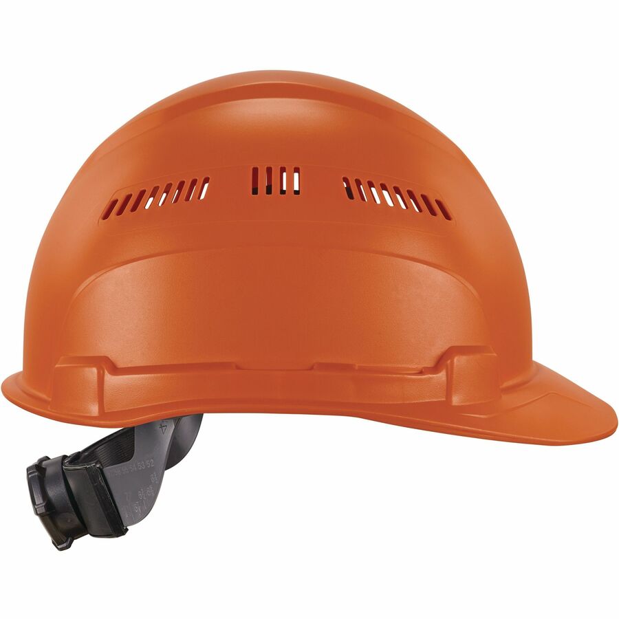 Ergodyne 8966 Lightweight Cap-Style Hard Hat, High-Density Polyethylene, Orange, Adjustable Ratchet, Ventilated, Sweatband, Anti-impact, 6-Point Suspension, 1 Each