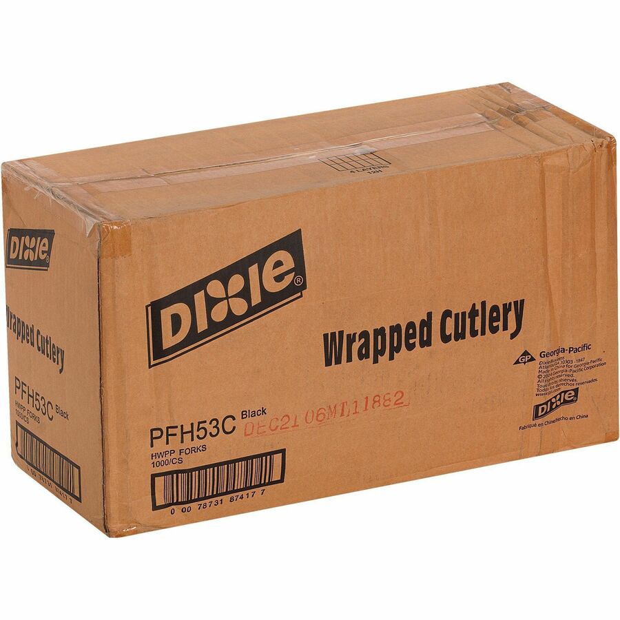 Dixie Heavy Weight Black Polypropylene Disposable Forks, 1000 per Case