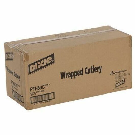 Dixie Heavy Weight Black Polypropylene Disposable Teaspoons, 1000 per Case