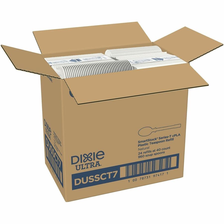 Dixie Ultra SmartStock Cutlery Set, Teaspoon, Natural Beige, CPLA Plastic, 960 per Case