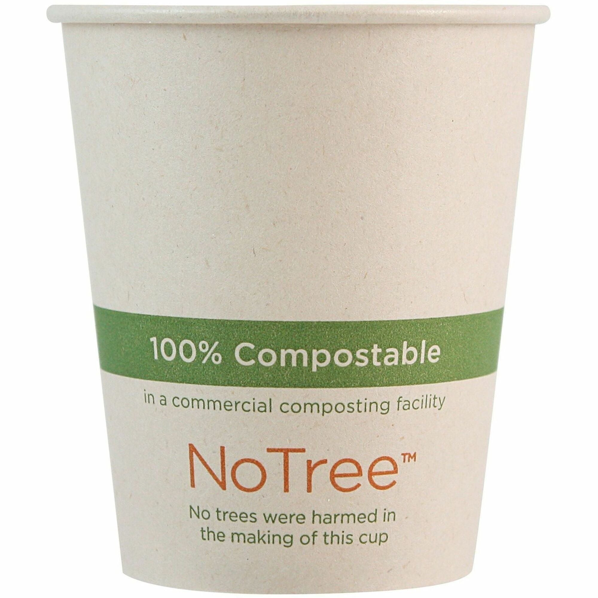World Centric NoTree Paper Hot Cups, 6 fl oz, Natural, Paper, 20 per Carton