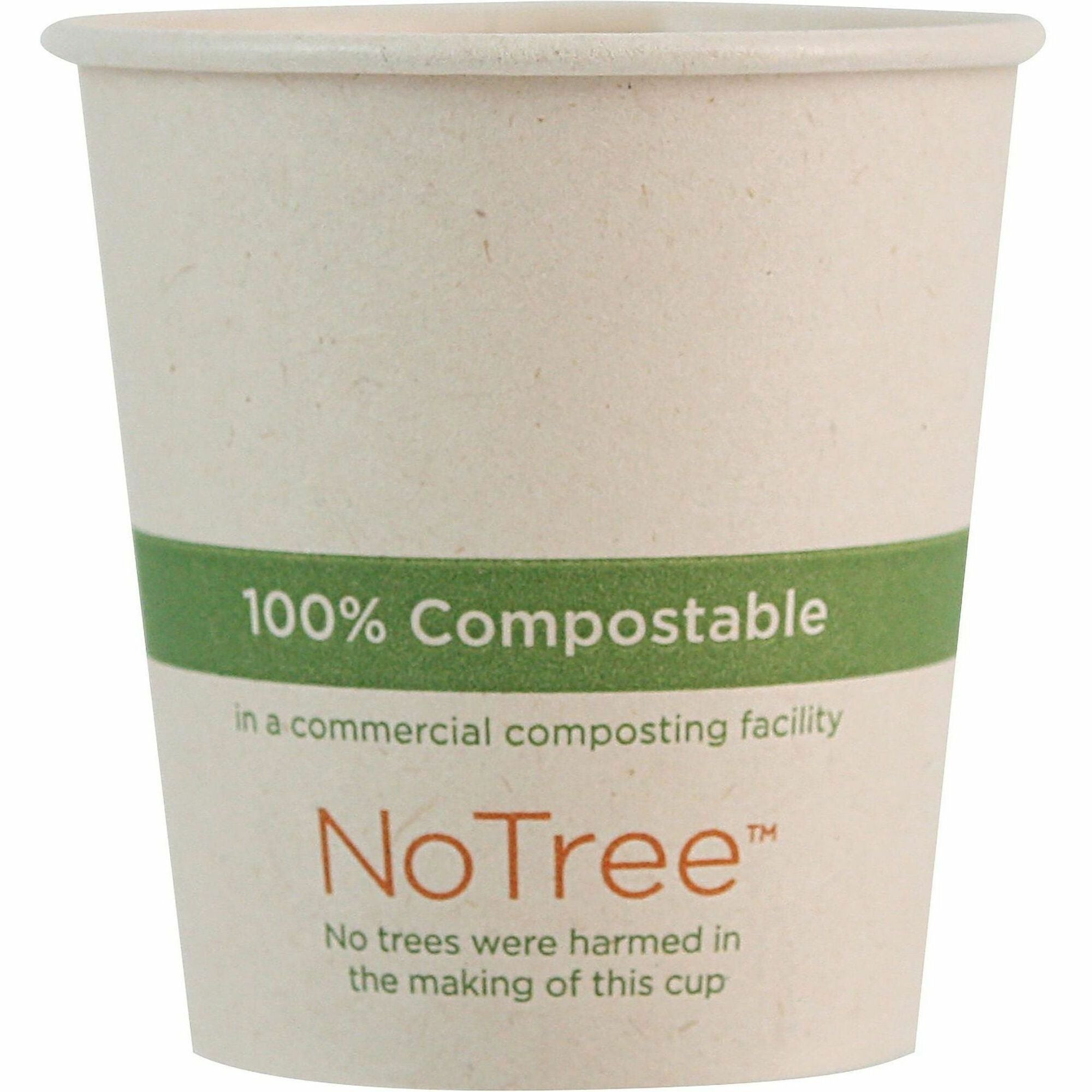 World Centric NoTree Paper Hot Cups, 4 fl oz, Natural, Paper, 20 per Carton