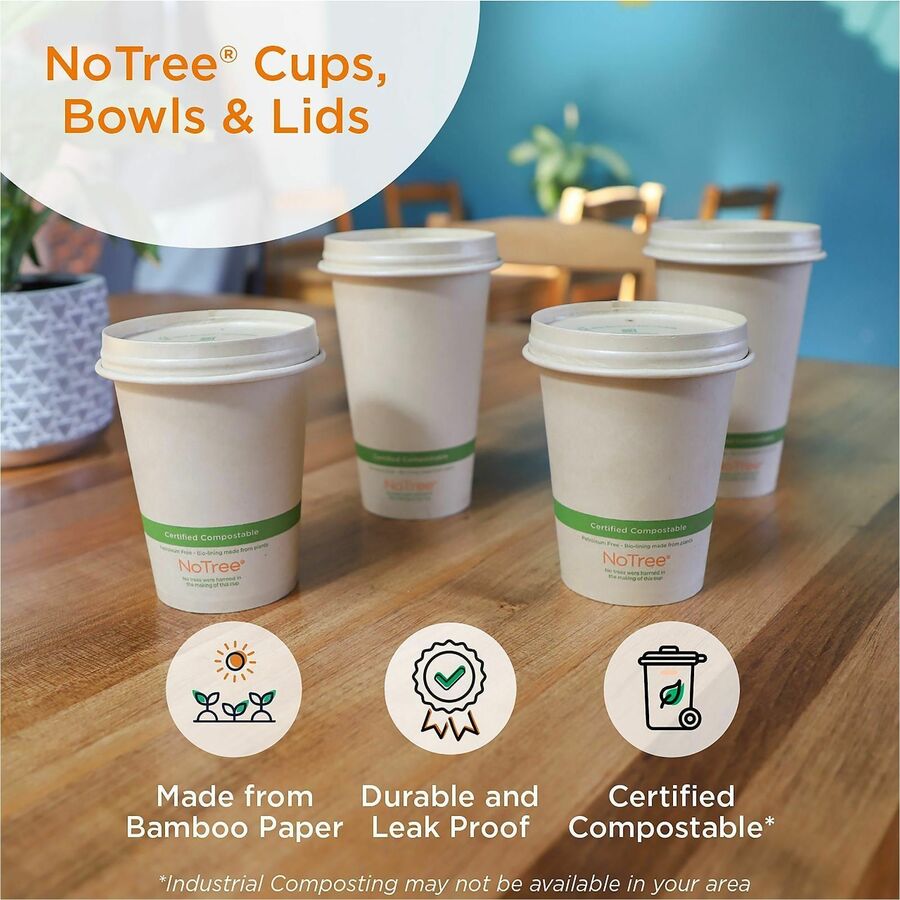 World Centric NoTree Paper Hot Cups, 4 fl oz, Natural, Paper, 20 per Carton