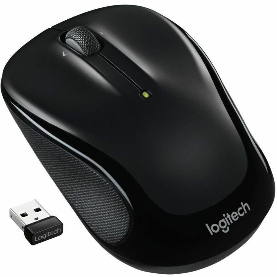 Logitech M325S Wireless Optical Mouse, 5 Buttons, Symmetrical Design, USB, Black, 1 Each